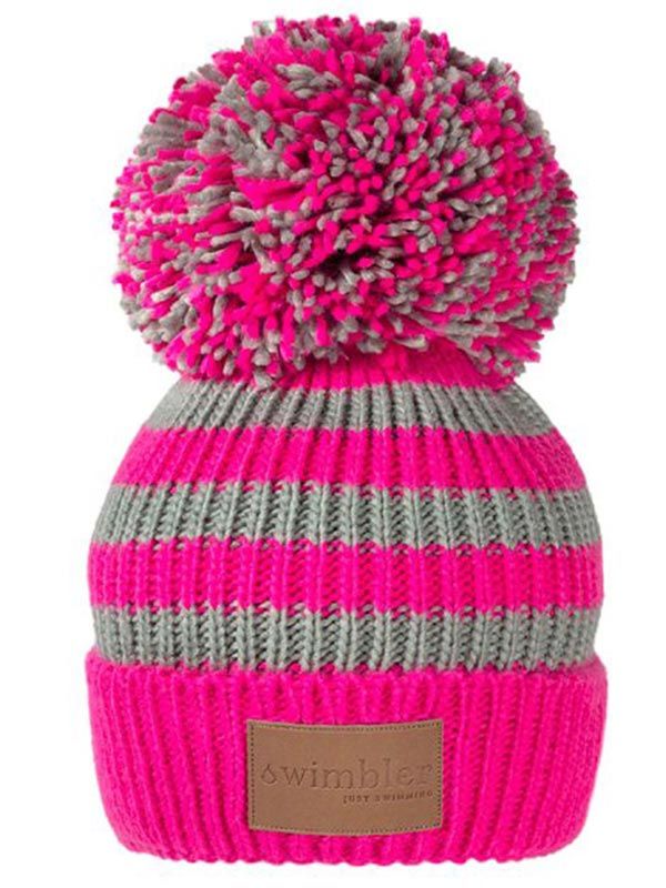 Swimbler Waterproof Bobble Hat Pink Fizz