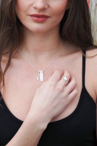 Silver paddle and paddleboard necklace