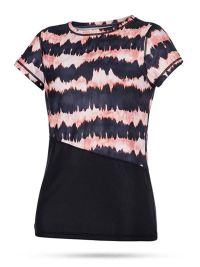 Mystic Dazzled Short Sleeved Quick dry SUP Top - Black & Salmon Pink