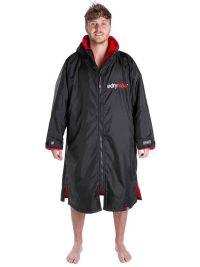 Dryrobe Black Red Long Sleeve Changing Robe