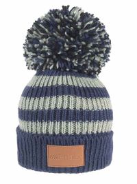 Swimbler Waterproof Bobble Hat - Sky Navy Grey