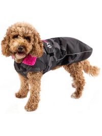 Dryrobe waterproof warm Jacket for small dogs in camo black and pink
