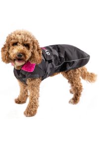 Dryrobe waterproof warm Jacket for small dogs in camo black and pink