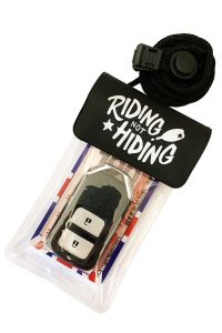 riding not hiding waterproof keycase for watersports. paddleboarding and surfing